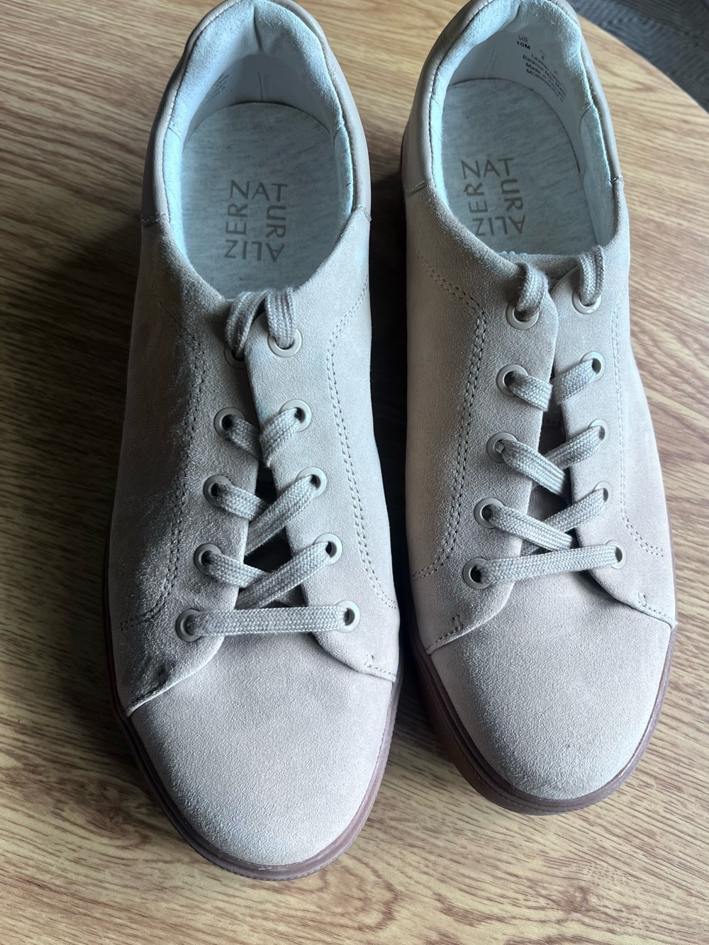 Naturalizer Neutral Suede Lace-Up Sneaker — Light Taupe
